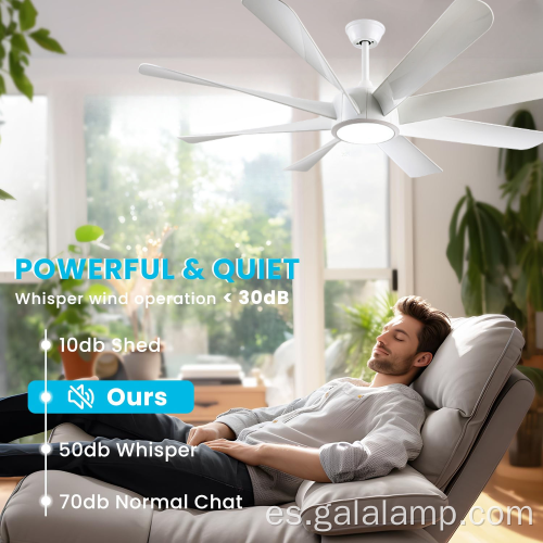 Ventilador de techo moderno grande de 60 pulgadas con luz